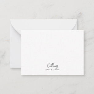 Customizable Couple First Names And Last Name Gift Note Card