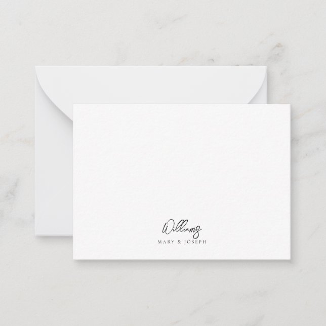Customizable Couple First Names And Last Name Gift Note Card (Front)