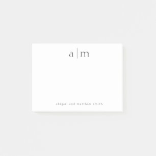 Customizable Couple Name And Initial Monogram Post-it Notes