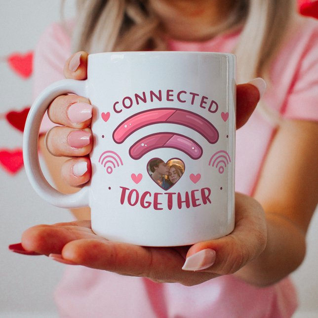 Customizable Couple Photo Mug, Connected Together  Coffee Mug (Creator Uploaded)