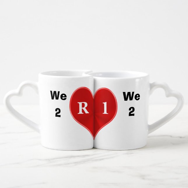 Customizable Couples Mugs that Fit Together (Back Nesting)
