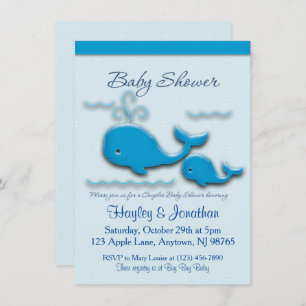 Customizable Couples Whale Baby Shower Invitation