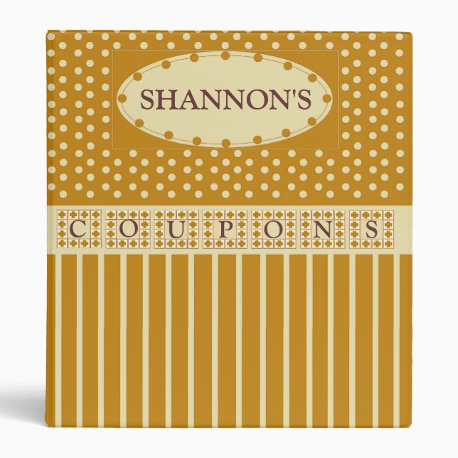 CUSTOMIZABLE COUPON ORGANIZER BINDER (Front)