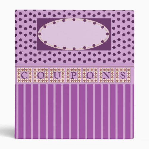 CUSTOMIZABLE COUPON ORGANIZER BINDER