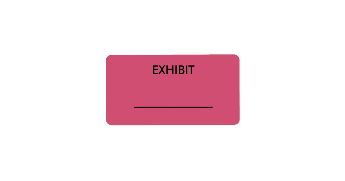 Customizable court reporter exhibit stickers | Zazzle