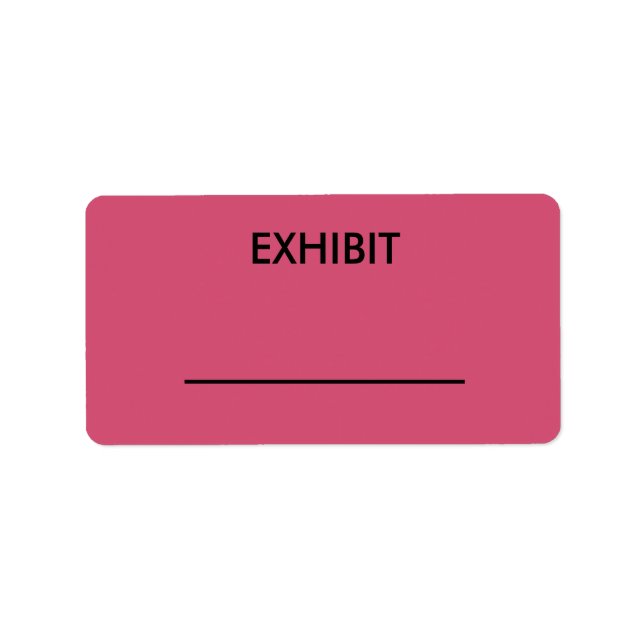 Customizable court reporter exhibit stickers (Front)