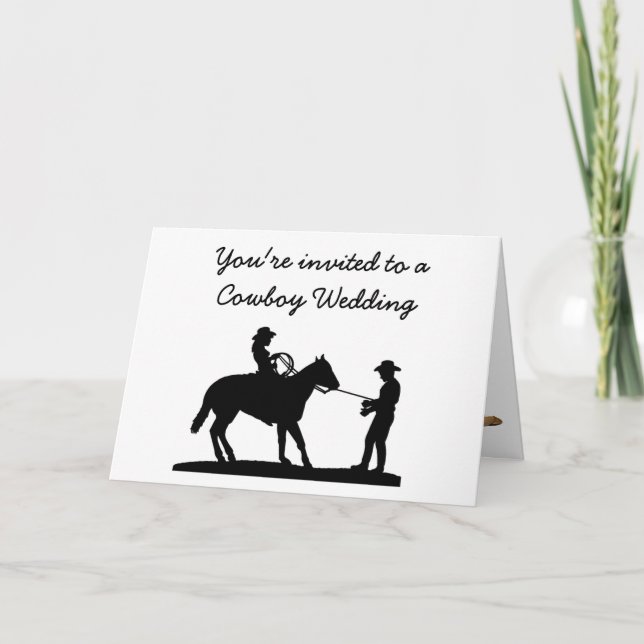 Customizable Cowboy Wedding Card (Front)