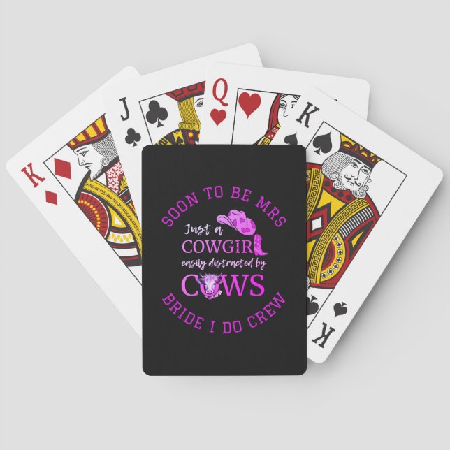 Customizable Cowgirl Bachelorette BRIDE I DO CREW Poker Cards (Back)