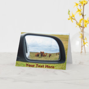 Customizable cows in the mirror card