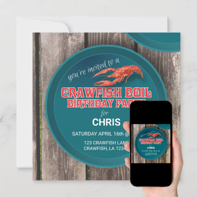 customizable CRAWFISH BOIL BIRTHDAY INVITATION | Zazzle
