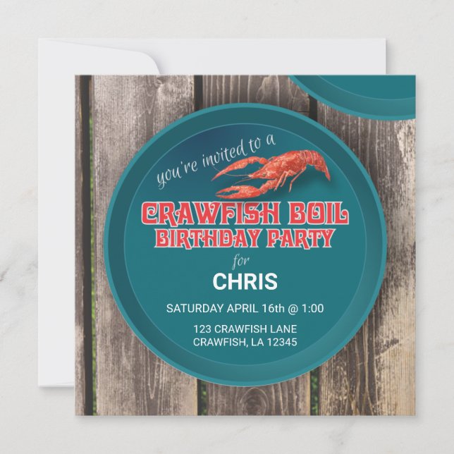 customizable CRAWFISH BOIL BIRTHDAY INVITATION (Front)