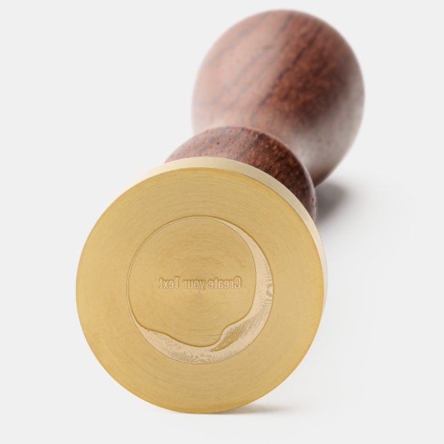 Customizable Create Your Text Round Brass Blush Wax Seal Stamp (Front)