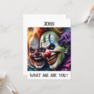 Customizable Creepy Clowns Birthday Card