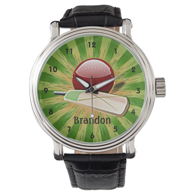 Customizable Cricket Design Watch