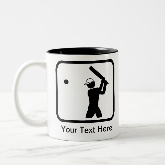 Customizable Cricket Logo Two-Tone Coffee Mug (Left)
