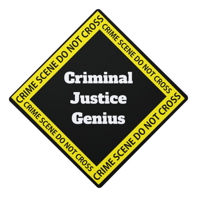 Customizable Criminal Justice Graduation Cap Topper (Front)