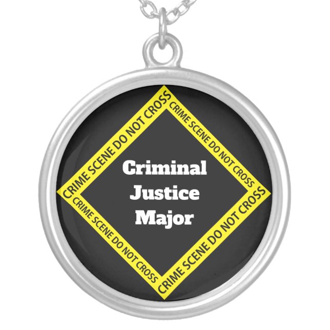 Customizable Criminal Justice Silver Plated Necklace (Front)