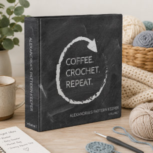 Customizable Crochet Pattern Keeper 3 Ring Binder