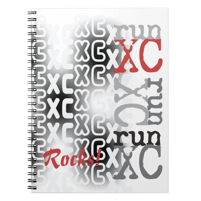 Customizable Cross Country run XC Typography Notebook (Front)