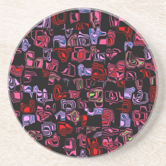 Customizable Cuckoo Marbled Abstract Sandstone Coaster (Front)