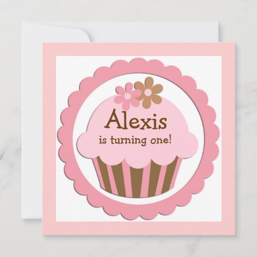 Customizable Cupcake Birthday Invitation