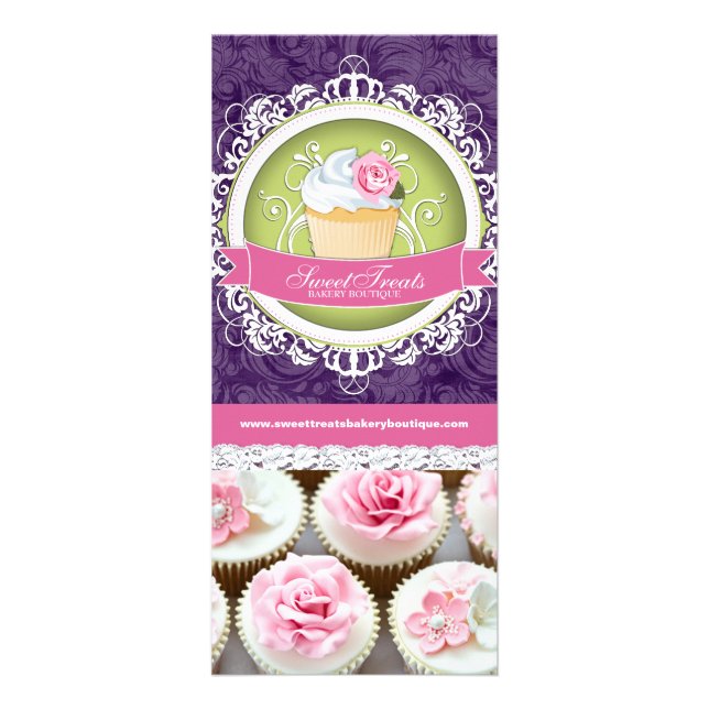 Customizable Cupcake Boutique Rack Card (Front)