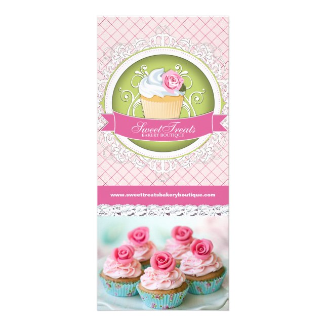 Customizable Cupcake Boutique Rack Card (Front)