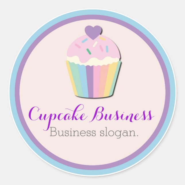 Customizable cupcake business sticker labels (Front)