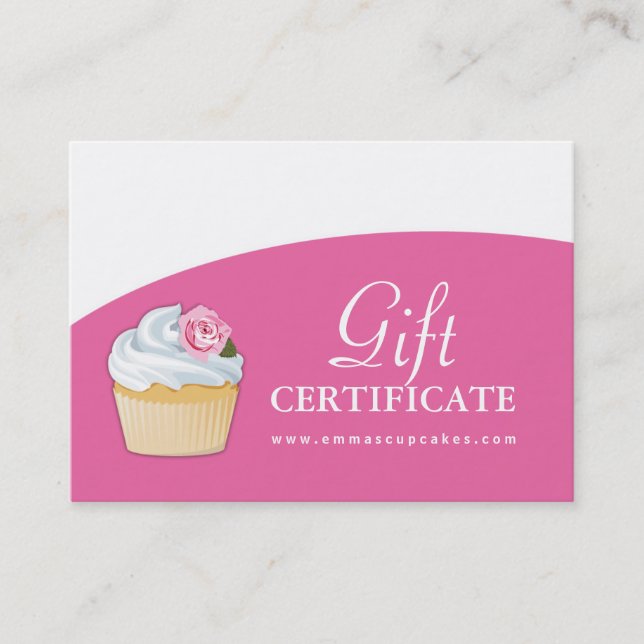 Customizable Cupcake Gift Certificate (Front)