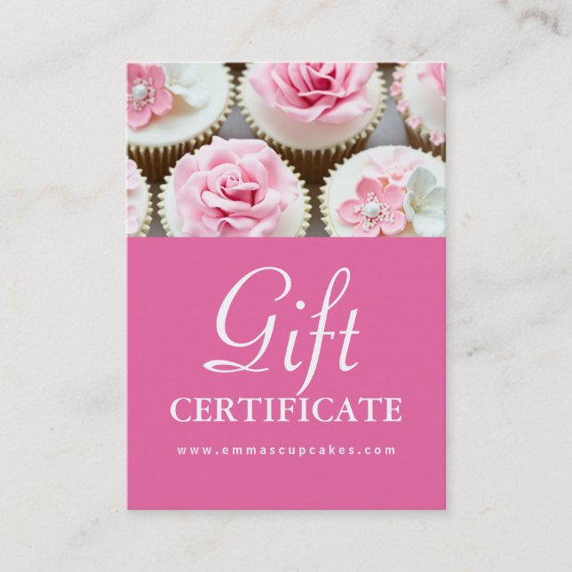 Customizable Cupcake Gift Certificate (Front)