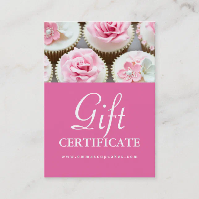 Customizable Cupcake Gift Certificate Zazzle
