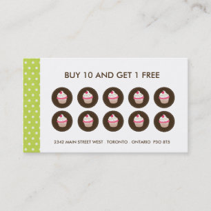 Customizable Cupcake Rewards Cards