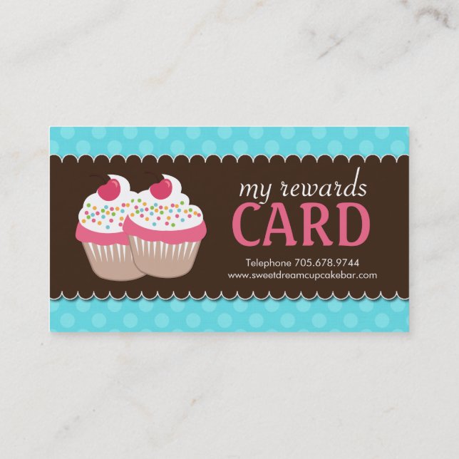 Customizable Cupcake Rewards Cards (Back)