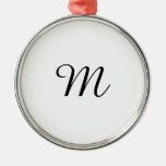 Customizable Custom Customize Monogram White Metal Ornament at Zazzle