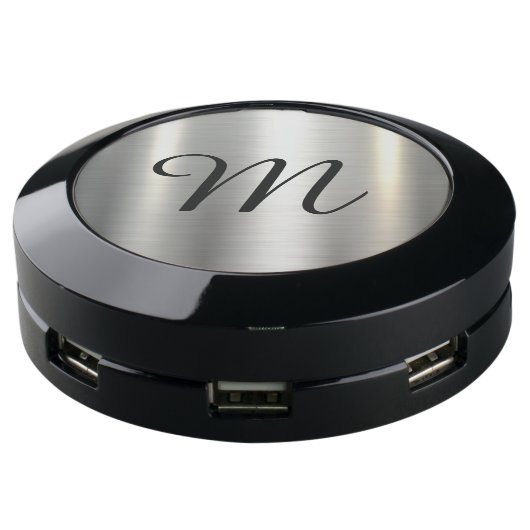 Customizable Customize Custom Metallic Monogram USB Charging Station (Angled)