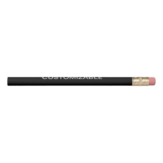 Customizable Customize Custom Monogram Black Pencil (Rotated 90)