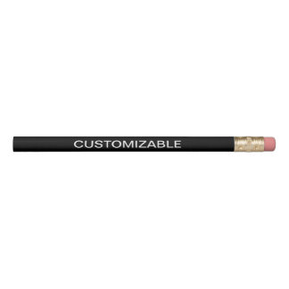 Customizable Customize Custom Monogram Black Pencil