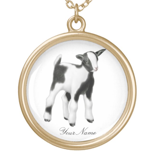 Customizable Cute Baby Goat Necklace (Front)