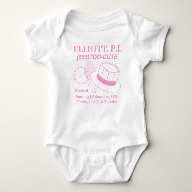 Customizable Cute Baby P.I. Baby Bodysuit (Front)