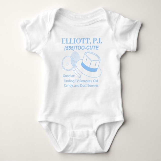 Customizable Cute Baby P.I. Baby Bodysuit (Front)