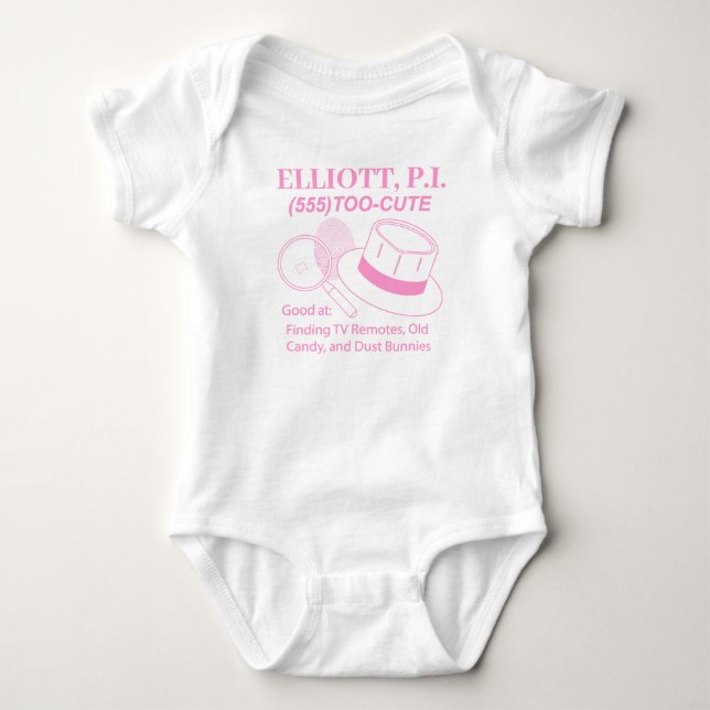 Customizable Cute Baby P.I. Bodysuit (Front)