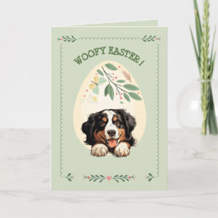 Customizable Cute Bernese Mountain Dog Easter Card
