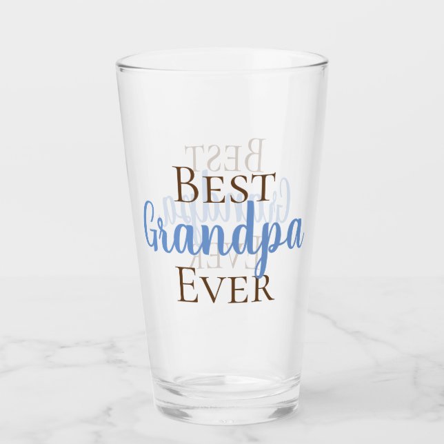 CUSTOMIZABLE Cute Best Grandpa Ever Glass (Front)