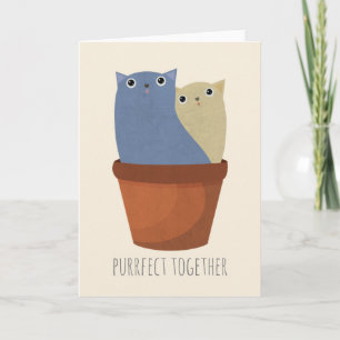 Customizable Cute Cat Couple Note Card