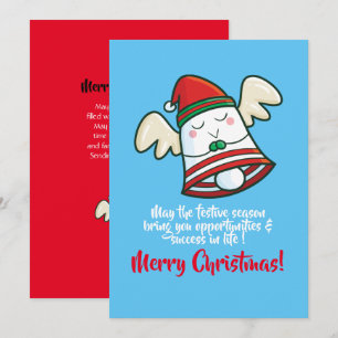 Customizable cute Christmas Bell flying Invitation