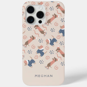 Customizable Cute Dachshund & Terrier iPhone 15 Pro Max Case