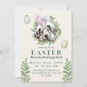 Customizable Cute Dalmatian Easter Invitation