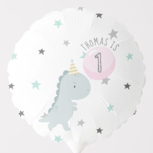 Customizable Cute Dinosaur Birthday Balloon