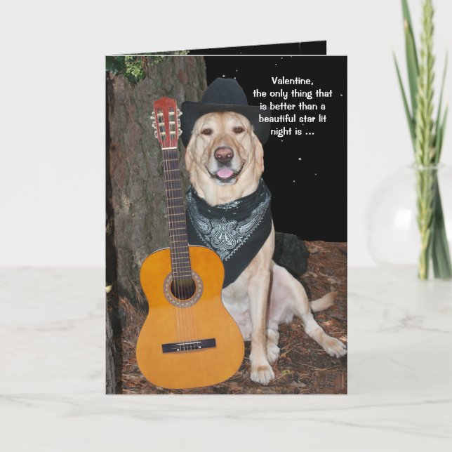 Customizable Cute Dog Valentine Holiday Card (Front)