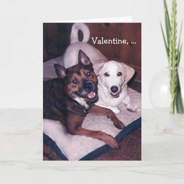 Customizable Cute Dogs Valentine Holiday Card (Front)